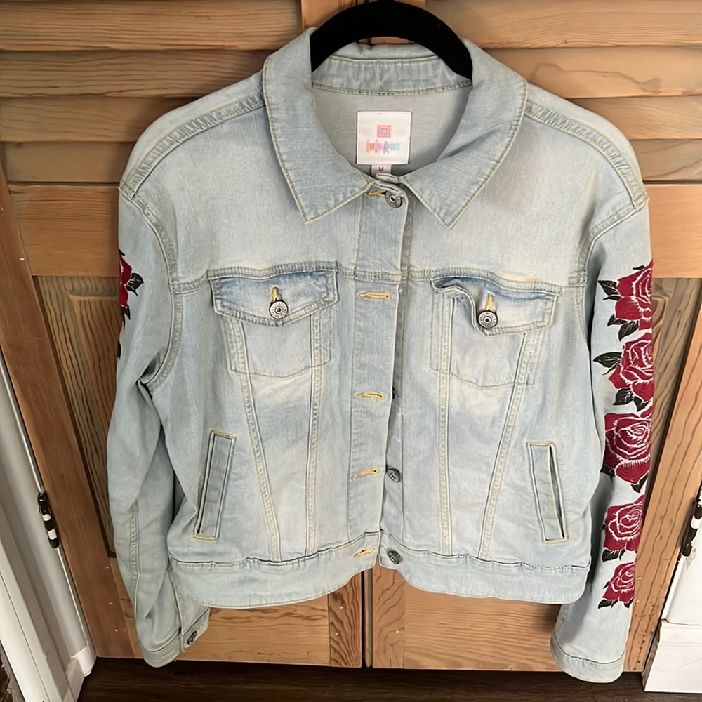 Rose sleeve Jean Jacket